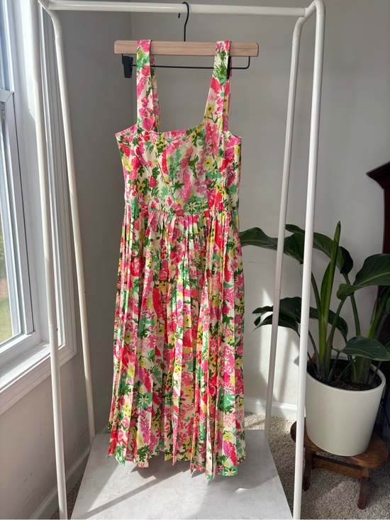 Tuckernuck Dresses & Skirts - Tuckernuck Fiora Floral Pleat Fit And Flare Dress Womens Multicolor Large NWT M3